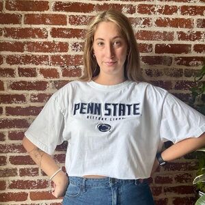 Penn State Nittany Lions White Cropped Tee 
tagged: XL